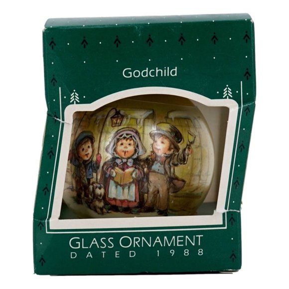 Hallmark Keepsake Vintage Ornament Godchild Bauble Ball Gold 1988 - Picture 1 of 3